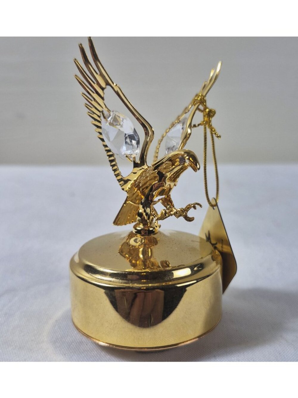 KG&C Crystal Temptations Eagle Music Box Swarovski Crystal Gold Plated